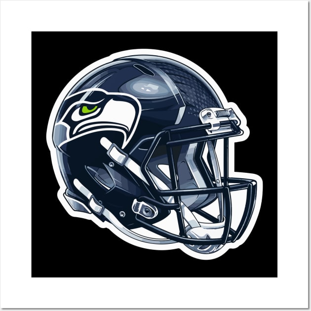 Seattle Seahawks Helmet Wall Art by vectrus